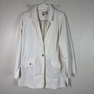 Pilcro Urban Outfitters Corduroy Jacket Womens Small Button Front Cream White‎